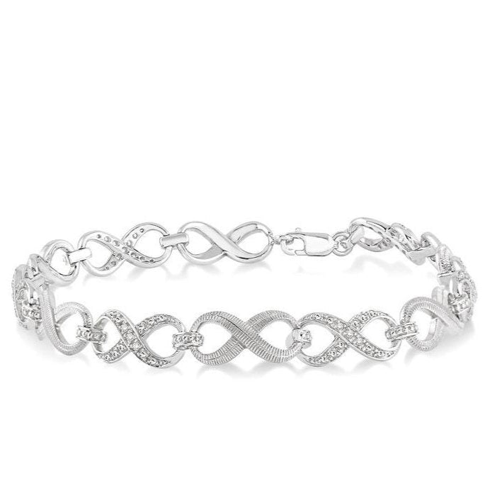 Parkplace Jewelers Silver Infinity Diamond Fashion Bracelet 85038PPSSSLTB
