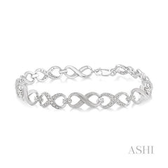 ASHI Silver Infinity Diamond Fashion Bracelet 85038PPSSSLTB