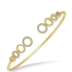 Parkplace Jewelers Stackable Circle Diamond Flexi Open Cuff Bangle 791L6PPTSYG