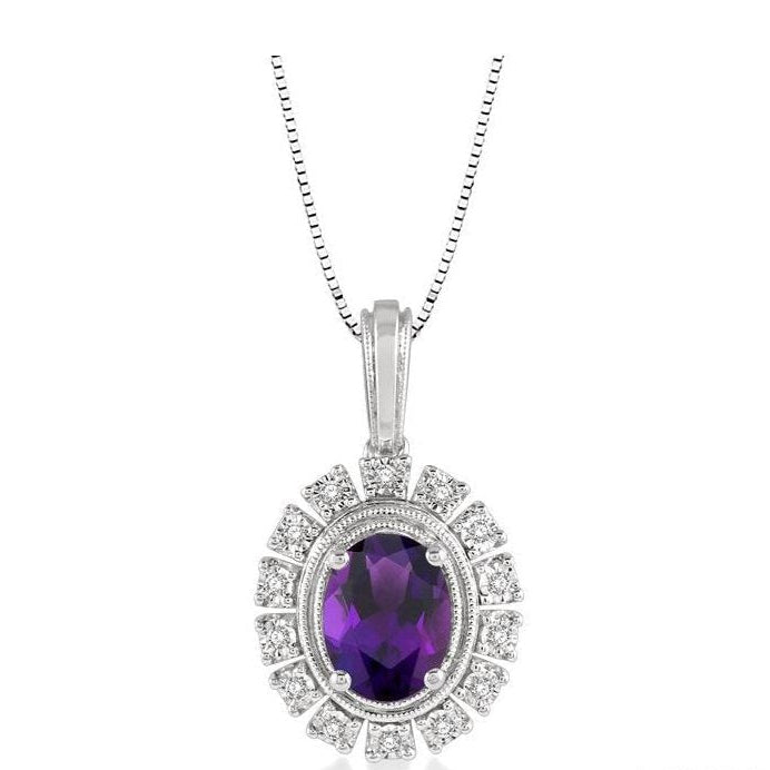 Parkplace Jewelers Oval Shape Gemstone & Diamond Pendant 61458PPTSPDAMWG