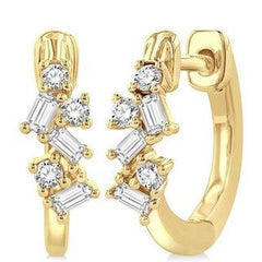 Parkplace Jewelers Scatter Baguette Diamond Petite Huggie Fashion Earrings 668W6PPFHERYG