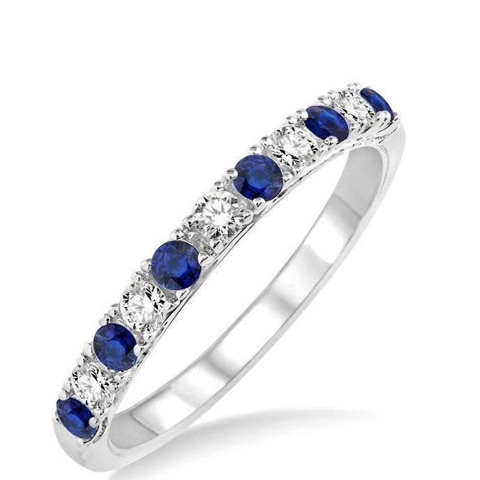 Parkplace Jewelers 11 Alternate Gemstone & Diamond Wedding Band 32847PPFHSPWG