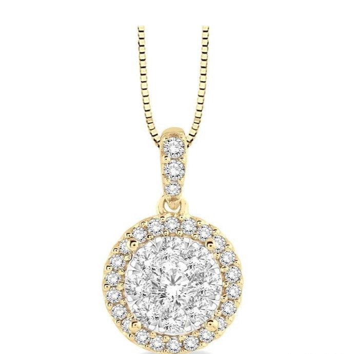 Parkplace Jewelers Round Shape Halo Lovebright Essential Diamond Pendant 96295PPFVPDYW