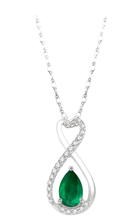 Parkplace Jewelers Pear Shape Gemstone & Diamond Pendant 57488PPTSPDEMWG