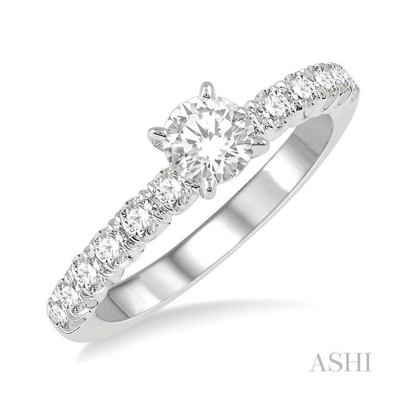 ASHI Round Shape Endless Embrace Semi-Mount Diamond Engagement Ring 241K3PPFHWG-SM