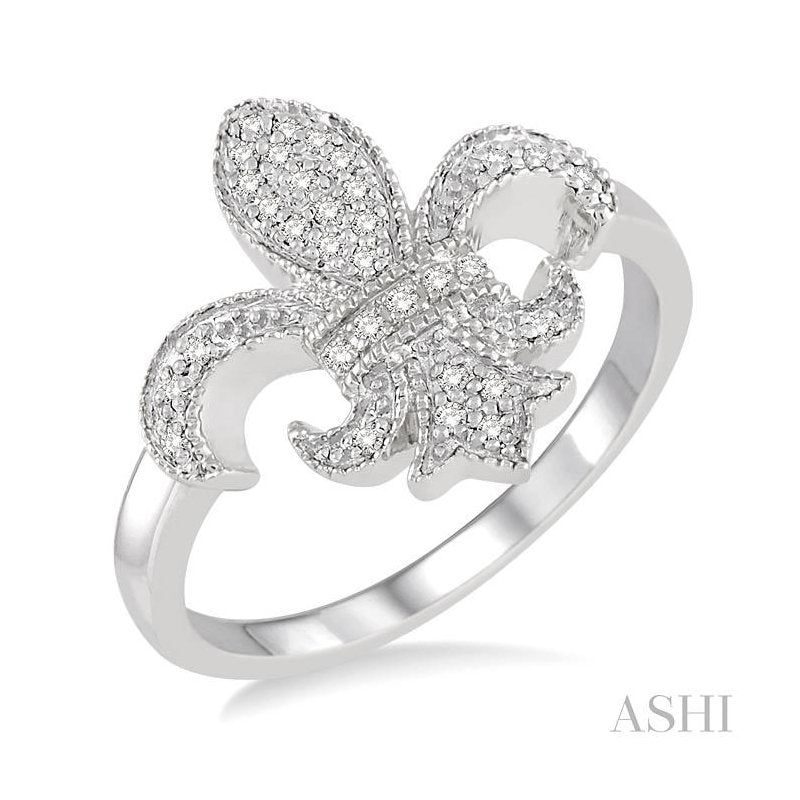 ASHI Fleur De Lis Diamond Ring 35998PPTSWG