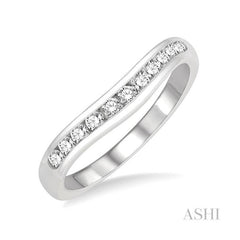ASHI Curved Diamond Wedding Band 30355PPFGWG