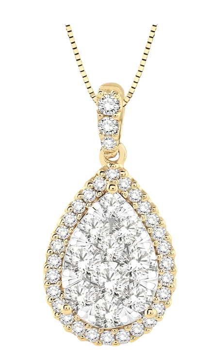 Parkplace Jewelers Pear Shape Halo Lovebright Essential Diamond Pendant 96091PPFVPDYW