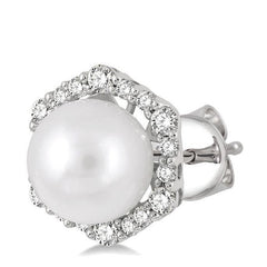 Parkplace Jewelers Pearl & Halo Diamond Fashion Earrings 56175PPFGERWPWG