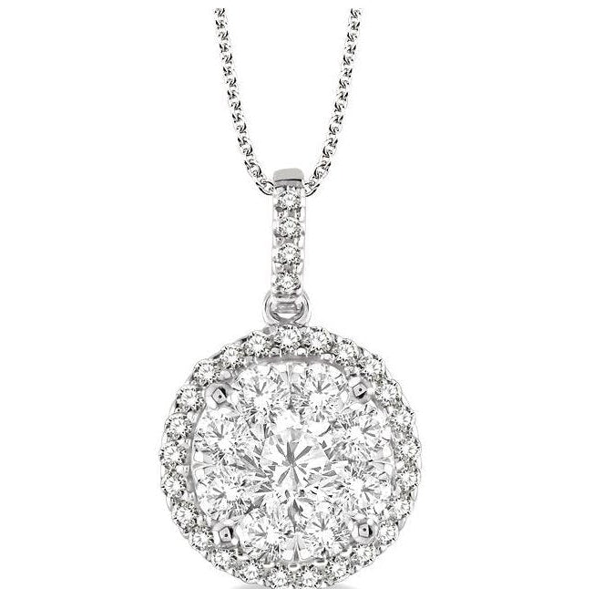 Parkplace Jewelers Round Shape Halo Lovebright Essential Diamond Pendant 94910PPFVPDWG-1.50