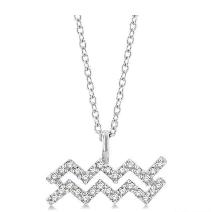 Parkplace Jewelers Aquarius Zodiac Diamond Pendant 635Y8PPTSPDWG-AQUA