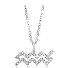 Parkplace Jewelers Aquarius Zodiac Diamond Pendant 635Y8PPTSPDWG-AQUA