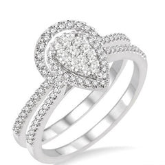 Parkplace Jewelers Pear Shape Halo Lovebright Diamond Wedding Set 13253PPFVWG-WS