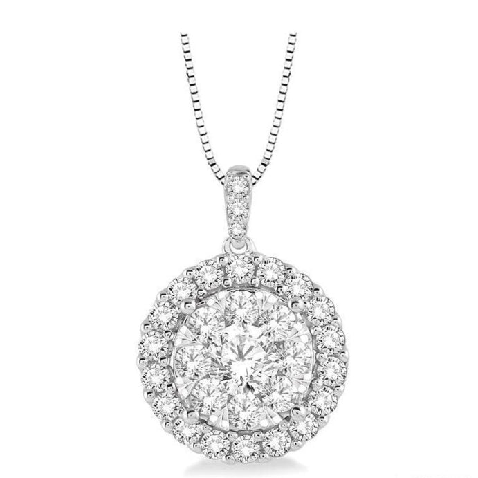 Parkplace Jewelers Round Shape Halo Lovebright Essential Diamond Pendant 96292PPFVPDWG