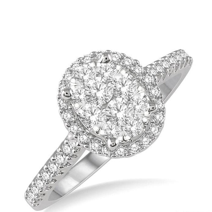 Parkplace Jewelers Oval Shape Halo Lovebright Essential Diamond Engagement Ring 125F3PPFGWY