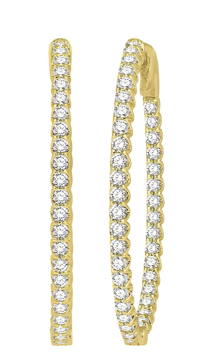 Parkplace Jewelers Inside-Out Diamond Oval Hoop Earrings 624B0PPFGERYG-1.50