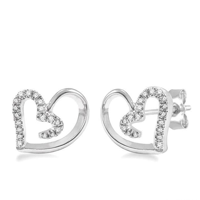 Parkplace Jewelers Silver Heart Shape Diamond Fashion Earrings 86908PPSSSLER