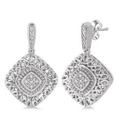 Parkplace Jewelers Silver Cushion Shape Diamond Earrings 87679PPSSSLER