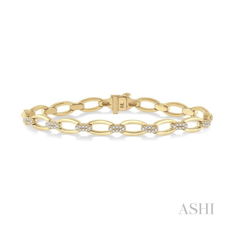 ASHI Oval Shape Link Diamond Fashion Bracelet 7591VPPFGYG