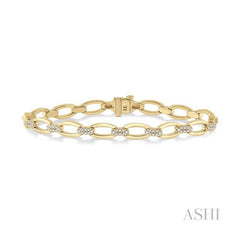 ASHI Oval Shape Link Diamond Fashion Bracelet 7591VPPFGYG