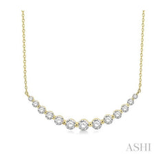 ASHI Graduated Diamond Fixed Smile Necklace 990H1PPFGNKYG
