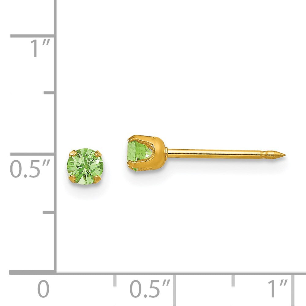 100E Inverness 14k 3mm August Crystal Birthstone Post Earrings