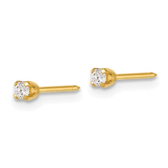 1013E Inverness 14k Polished 2.4mm .10ct Lab Grown Diamond Stud Post Piercing Earrings