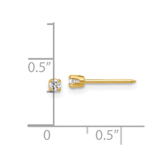 1013E Inverness 14k Polished 2.4mm .10ct Lab Grown Diamond Stud Post Piercing Earrings