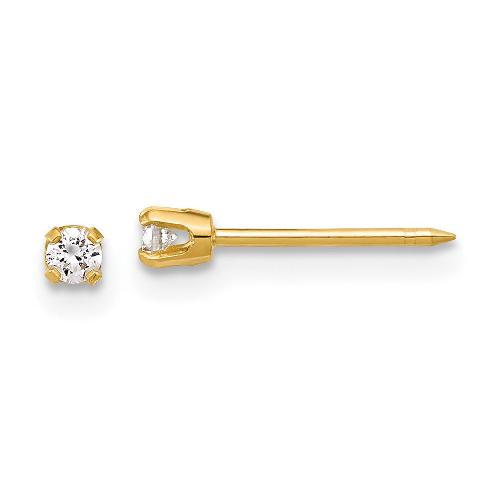 1013E Inverness 14k Polished 2.4mm .10ct Lab Grown Diamond Stud Post Piercing Earrings