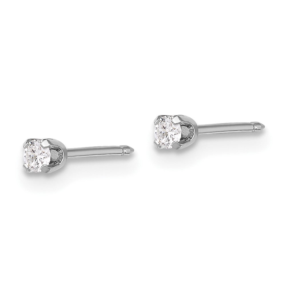 1013E_1 Inverness 14k White Gold 2.4mm .10ct Lab Grown Diamond Stud Post Piercing Earrings