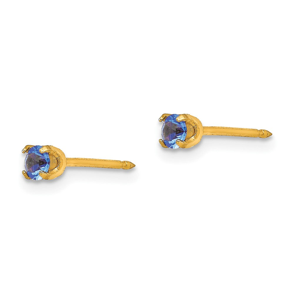 101E Inverness 14k 3mm September Crystal Birthstone Post Earrings