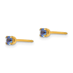 101E Inverness 14k 3mm September Crystal Birthstone Post Earrings
