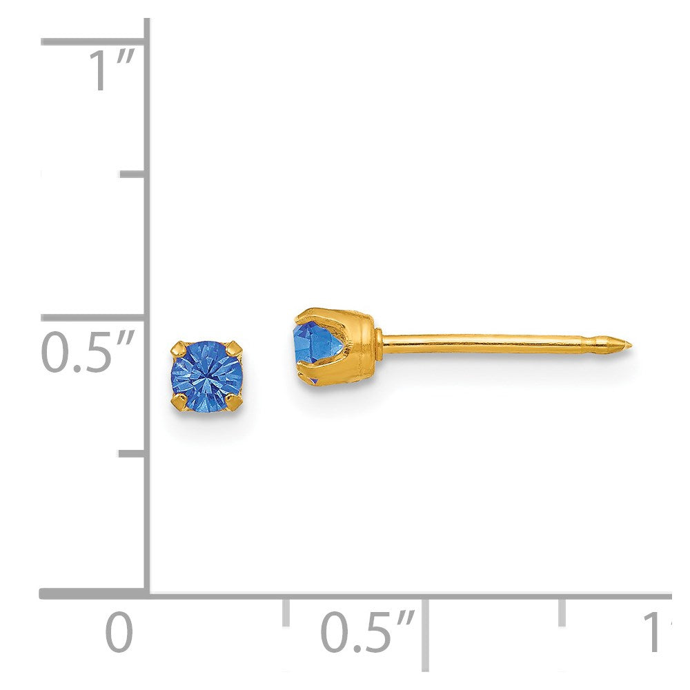 101E Inverness 14k 3mm September Crystal Birthstone Post Earrings