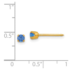 101E Inverness 14k 3mm September Crystal Birthstone Post Earrings