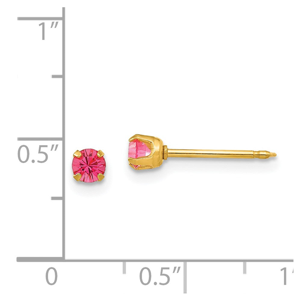 102E Inverness 14k 3mm October Crystal Birthstone Post Earrings