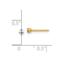 1046E Inverness 14K Polished 2.4mm Crystal Post Earrings