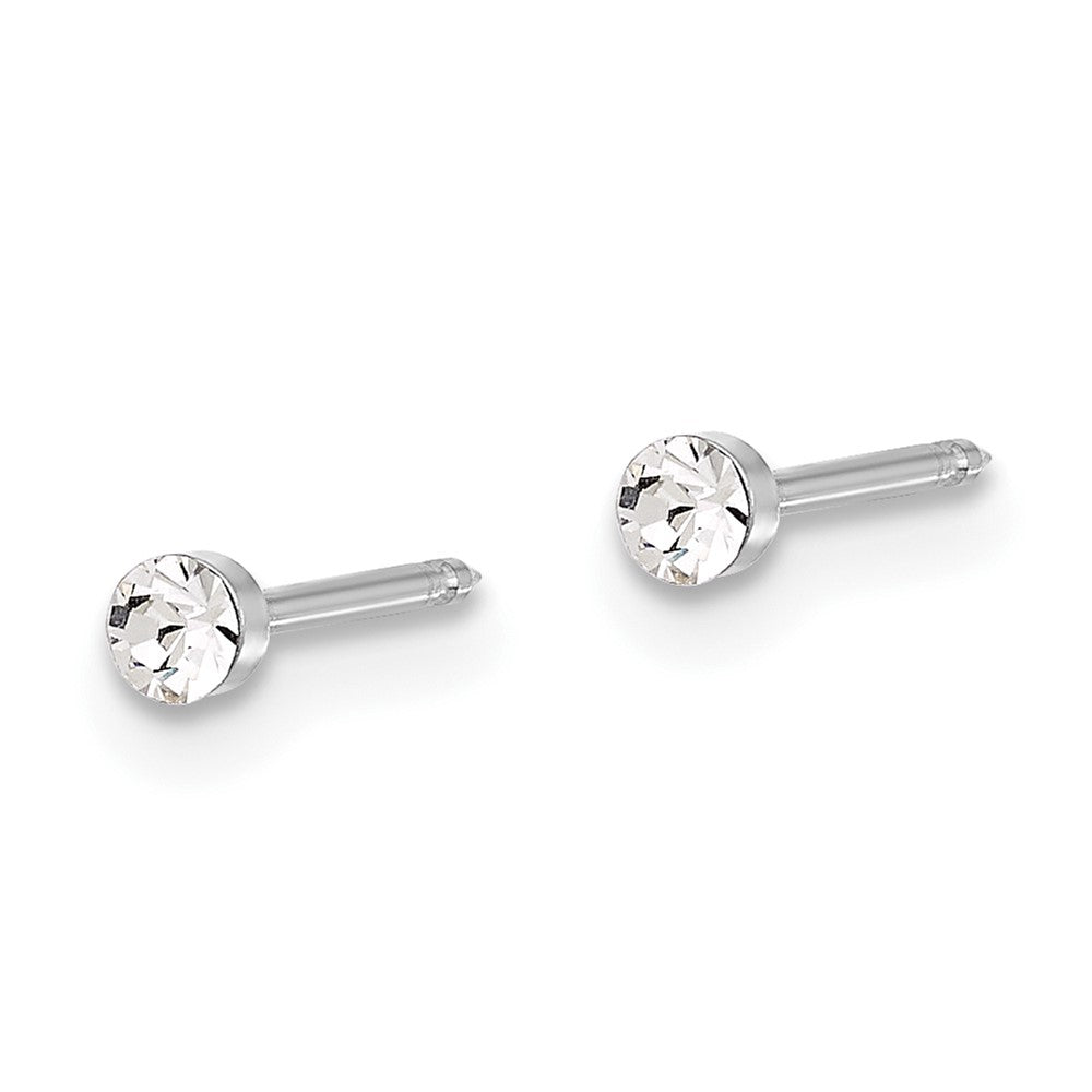 1046EW Inverness 14K White Gold Polished 2.4mm Crystal Post Earrings