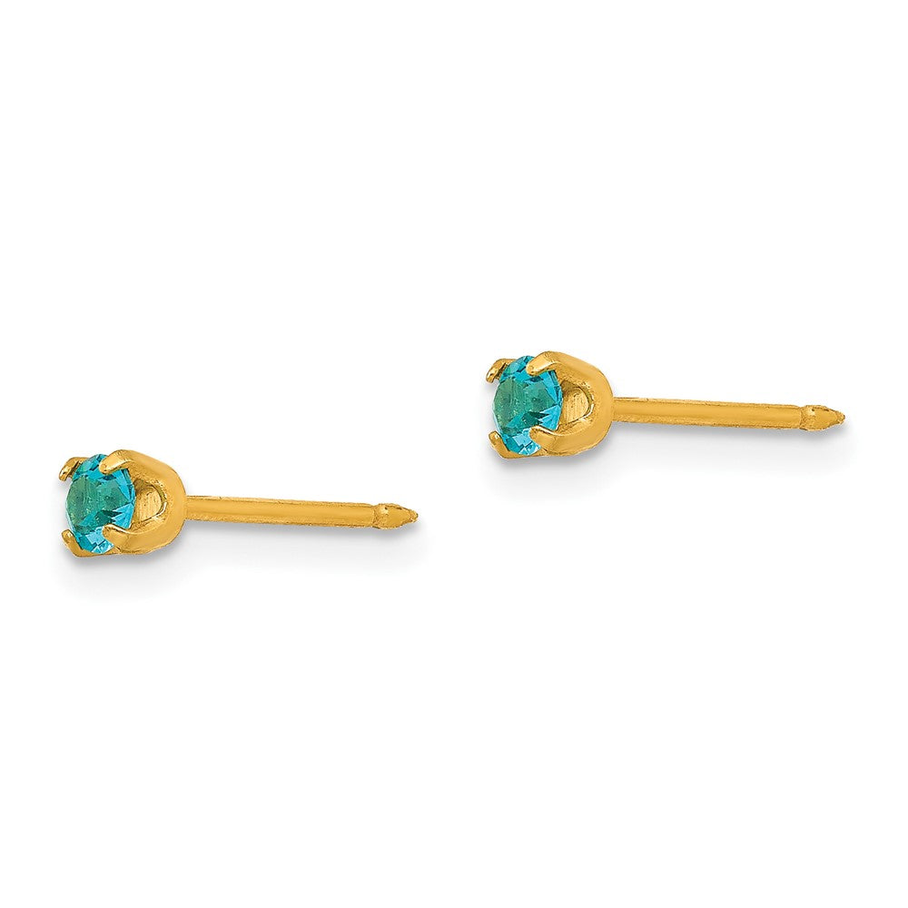 104E Inverness 14k 3mm December Crystal Birthstone Post Earrings