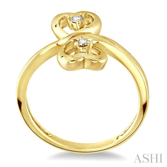 ASHI Twin Heart Shape 2 Stone Diamond Fashion Ring 10699PPFXYG