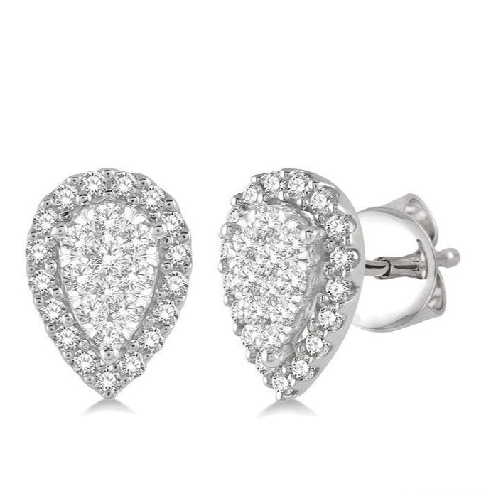 Parkplace Jewelers Pear Shape Halo Lovebright Essential Diamond Earrings 917B5PPFHERWG