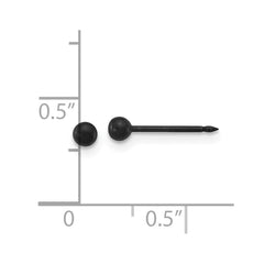 1081E Inverness Stainless Steel Oxidized 3mm Ball Piercing Earrings