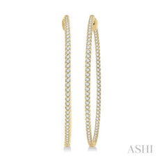 ASHI Inside-Out Diamond Hoop Earrings 629C0PPFGERYG-3.00