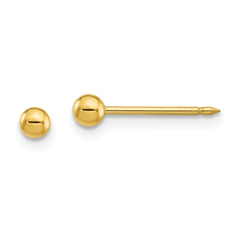 10E Inverness Stainless Steel 24K Gold-plated 3mm Ball Post Earrings