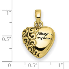 Sentimental Expressions 10K Heart Remembrance Ash Holder Pendant 10YQSX173