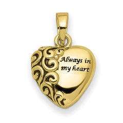 Sentimental Expressions 10K Heart Remembrance Ash Holder Pendant 10YQSX173