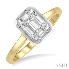 ASHI Emerald Shape Bezel Set Fusion Diamond Ring 110D3PPFGYW