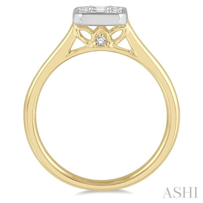 ASHI Emerald Shape Bezel Set Fusion Diamond Ring 110D3PPFGYW