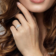 ASHI Emerald Shape Fusion Diamond Engagement Ring 110E2PPFHWG