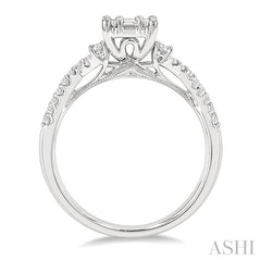 ASHI Emerald Shape Fusion Diamond Engagement Ring 110E2PPFHWG