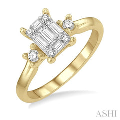 ASHI Emerald Shape Fusion Diamond Engagement Ring 115D3PPFGYW